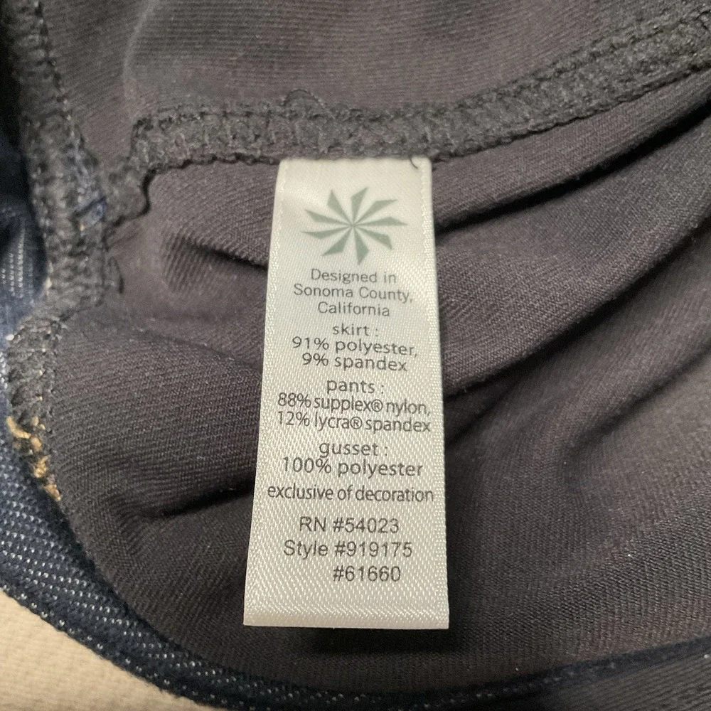 Athleta Womens Size Medium Tall Athleta Contender 2-in-1 Skirt Legging Navy Blue